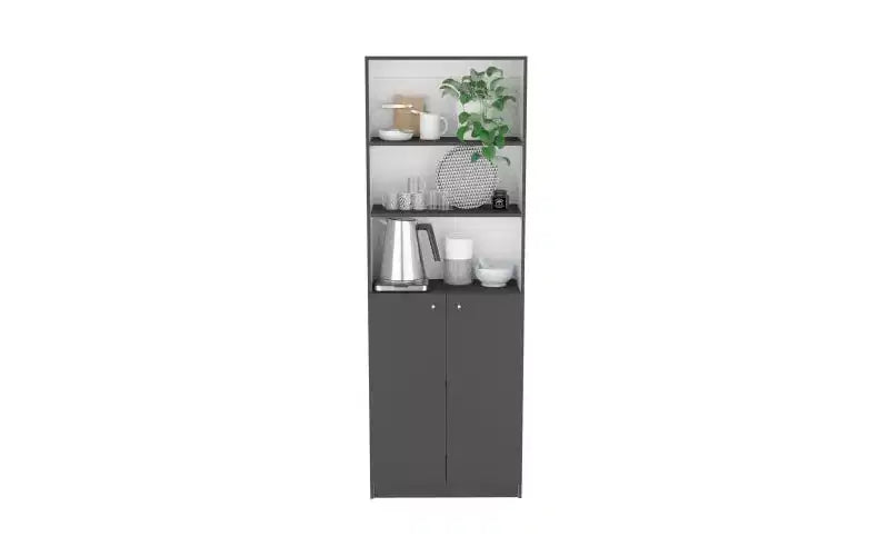 TUYOHW Librerie moderne a 3 ripiani con 2 ante, libreria con contenitori aperti e chiusi combinati, libreria verticale per soggiorno, ufficio domestico