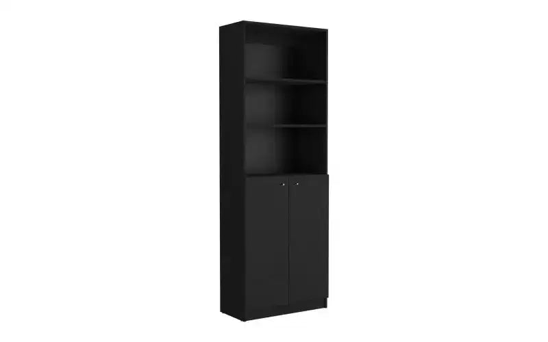 TUYOHW Librerie moderne a 3 ripiani con 2 ante, libreria con contenitori aperti e chiusi combinati, libreria verticale per soggiorno, ufficio domestico