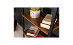 TUYOHW Libreria Moderna a Scala a 4 Livelli, Scaffale Aperto, Scaffali per Libri in Legno, Librerie con Struttura in Metallo per Piccoli Spazi, Soggiorno, Ufficio