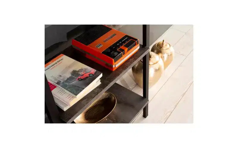 TUYOHW Libreria Moderna a Scala a 4 Livelli, Scaffale Aperto, Scaffali per Libri in Legno, Librerie con Struttura in Metallo per Piccoli Spazi, Soggiorno, Ufficio