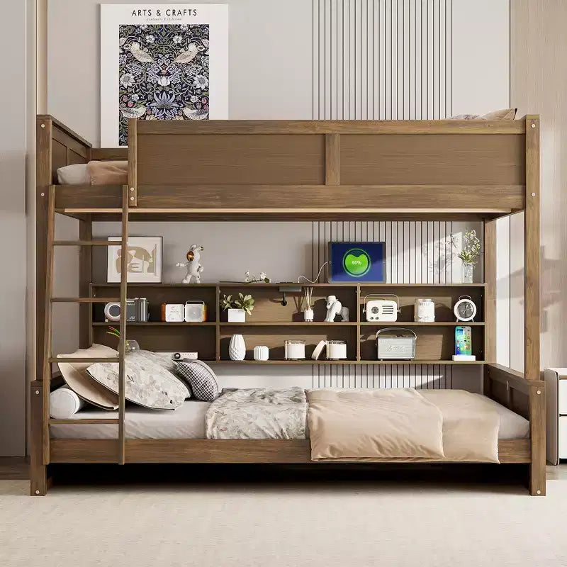 GDFStudio Letto a Castello Davis con Armadietti e Porte USB
