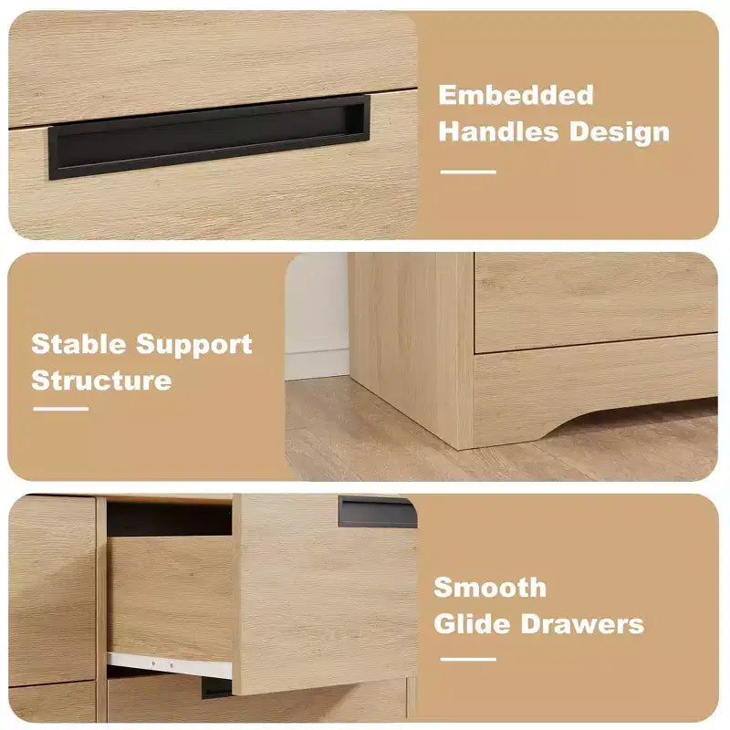 Cassettiera a 4 cassetti, Comò per camera da letto, Comò organizer in legno con maniglie integrate per soggiorno, corridoio