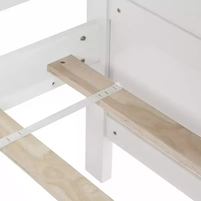 Bellemave Lettino singolo con 2 cassetti portaoggetti, divano letto in legno massello di pino, design salvaspazio per camera da letto o soggiorno, bianco