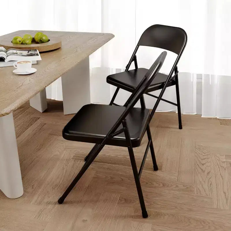 Sedie pieghevoli in metallo con schienale, sedie in metallo con robusto telaio in acciaio, sedile impilabile portatile per interni ed esterni, per ufficio, set da 4