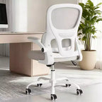 MAYEERTY Sedia ergonomica da ufficio con schienale in rete, supporto lombare, braccioli ribaltabili per lavoro e studio, cachi