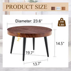 TUYOHW 23.6 Squisito Tavolino da Caffè con Piano a Motivo Ondulato, Elegante Tavolino da Cocktail d'Accento per Soggiorno, Capacità 350 libbre, Decorazione per la Casa