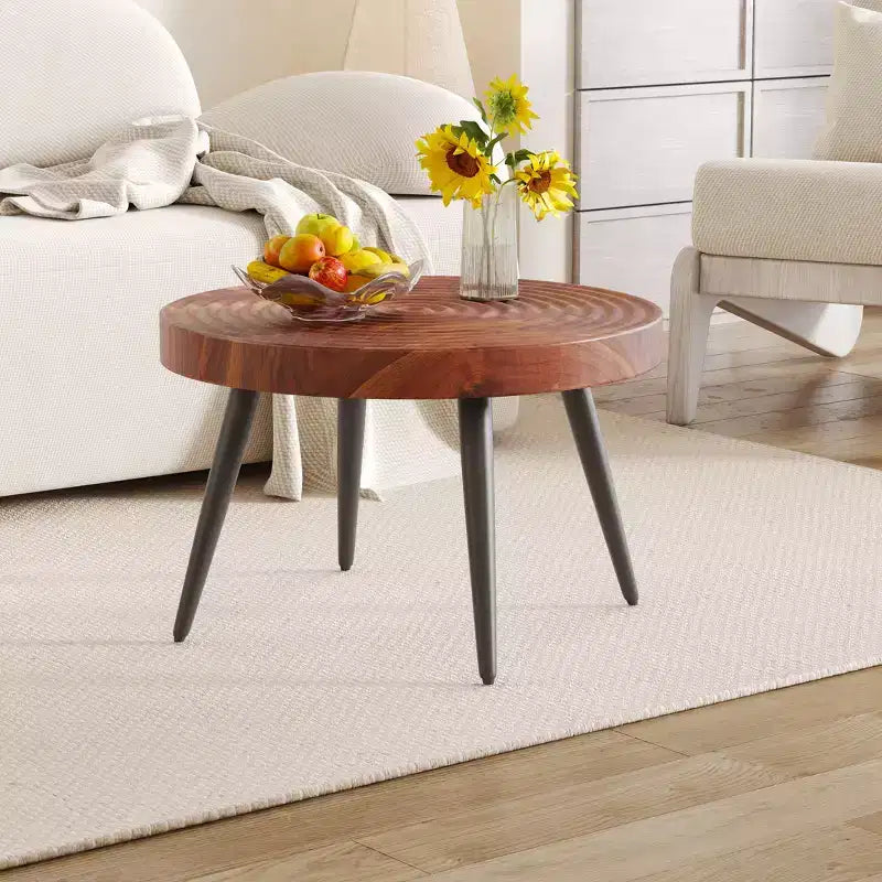 TUYOHW 23.6 Squisito Tavolino da Caffè con Piano a Motivo Ondulato, Elegante Tavolino da Cocktail d'Accento per Soggiorno, Capacità 350 libbre, Decorazione per la Casa