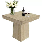 Tavolo da pranzo quadrato, Tavolo da pranzo stile rustico, Tavoli piccoli per sala da pranzo, Tavoli da cucina in legno con base a piedistallo per cucina, salotto