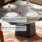 Tavolo da pranzo quadrato, Tavolo da pranzo stile rustico, Tavoli piccoli per sala da pranzo, Tavoli da cucina in legno con base a piedistallo per cucina, salotto