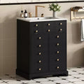 24 Small Bathroom Vanity Sink Combo, Bathroom Storage Cabinet with Soft Closing Doors, Single Sink Bathroom Vanity, Black