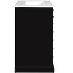 Mobiletto sottolavabo da bagno piccolo da 60 cm, Mobile bagno con ante ammortizzate, Lavabo singolo, Nero