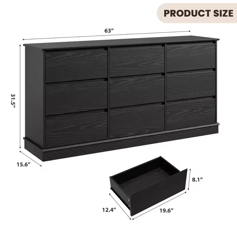 Cassettiera per Camera da Letto, Comodino con Cassetti in Legno, Mobile TV con Due Cassetti, Organizzatore per Vestiti per Armadio, Corridoio, Camera da Letto,