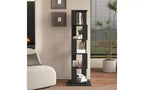 TUYOHW Librerie ad Angolo Girevoli in Legno, Libreria Verticale con Piatto Acrilico, Scaffali Verticali Multifunzione per Piccoli Spazi, Ufficio