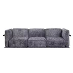 Divano modulare dritto a 3 posti oversize con struttura in legno e metallo, divano moderno in velluto effetto nuvola per soggiorno o appartamento - Panipeachy
