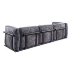 Divano modulare dritto a 3 posti oversize con struttura in legno e metallo, divano moderno in velluto effetto nuvola per soggiorno o appartamento - Panipeachy