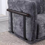 Divano modulare dritto a 3 posti oversize con struttura in legno e metallo, divano moderno in velluto effetto nuvola per soggiorno o appartamento - Panipeachy