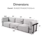 Divano modulare dritto a 3 posti oversize con struttura in legno e metallo, divano moderno in velluto effetto nuvola per soggiorno o appartamento - Panipeachy