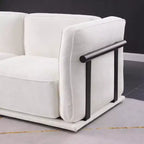 Divano modulare dritto a 3 posti oversize con struttura in legno e metallo, divano moderno in velluto effetto nuvola per soggiorno o appartamento - Panipeachy