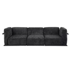 Divano modulare dritto a 3 posti oversize con struttura in legno e metallo, divano moderno in velluto effetto nuvola per soggiorno o appartamento - Panipeachy