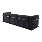 Divano modulare dritto a 3 posti oversize con struttura in legno e metallo, divano moderno in velluto effetto nuvola per soggiorno o appartamento - Panipeachy
