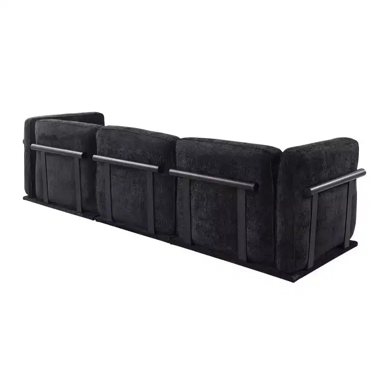 Divano modulare dritto a 3 posti oversize con struttura in legno e metallo, divano moderno in velluto effetto nuvola per soggiorno o appartamento - Panipeachy