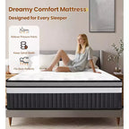 Materasso Queen in memory foam, 14 pollici con gel in scatola, sollievo dalla pressione zonale, schiume e tessuto certificati sicuri, design rinfrescante e traspirante, medio-rigido