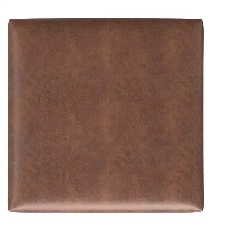 Lilah Ottoman Contenitore Tavolino Quadrato Contemporaneo Mid Century, Larghezza 91 cm, con Coperchio Sollevabile, in Ecopelle Vegana Marrone Scuro Invecchiato