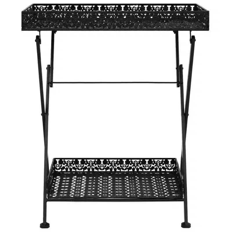 vidaXL Tavolo Nero Metallo 58x35x72 cm Tavolino da Tè Pieghevole
