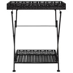 vidaXL Tavolo Nero Metallo 58x35x72 cm Tavolino da Tè Pieghevole