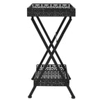vidaXL Tavolo Nero Metallo 58x35x72 cm Tavolino da Tè Pieghevole