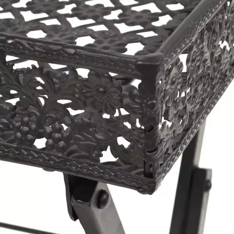 vidaXL Tavolo Nero Metallo 58x35x72 cm Tavolino da Tè Pieghevole