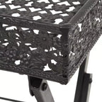 vidaXL Tavolo Nero Metallo 58x35x72 cm Tavolino da Tè Pieghevole