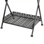 vidaXL Tavolo Nero Metallo 58x35x72 cm Tavolino da Tè Pieghevole