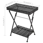 vidaXL Tavolo Nero Metallo 58x35x72 cm Tavolino da Tè Pieghevole