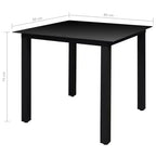 vidaXL Set da pranzo da giardino Alluminio verniciato a polvere nero, textilene, vetro