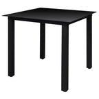 vidaXL Set da pranzo da giardino Alluminio verniciato a polvere nero, textilene, vetro