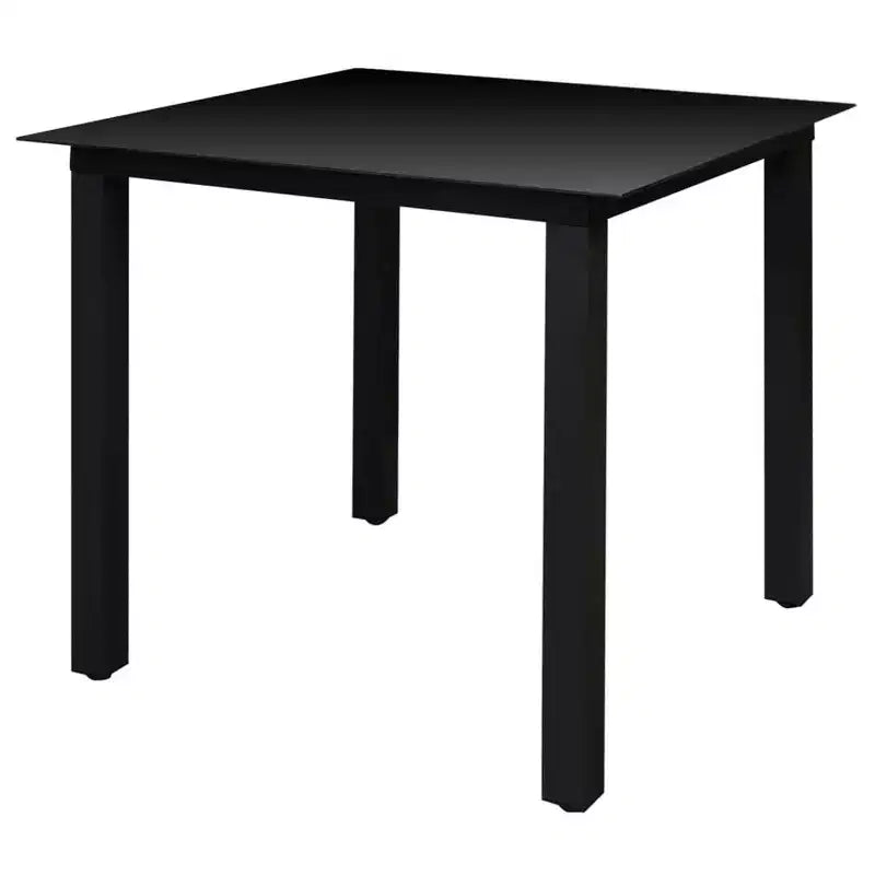 vidaXL Set da pranzo da giardino Alluminio verniciato a polvere nero, textilene, vetro