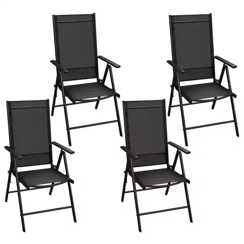vidaXL Set da pranzo da giardino Alluminio verniciato a polvere nero, textilene, vetro