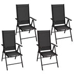 vidaXL Set da pranzo da giardino Alluminio verniciato a polvere nero, textilene, vetro