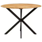 vidaXL Tavolo da pranzo Legno naturale, nero - 110x78 cm Legno massello di mango