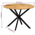 vidaXL Tavolo da pranzo Legno naturale, nero - 110x78 cm Legno massello di mango