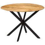 vidaXL Tavolo da pranzo Legno naturale, nero - 110x78 cm Legno massello di mango