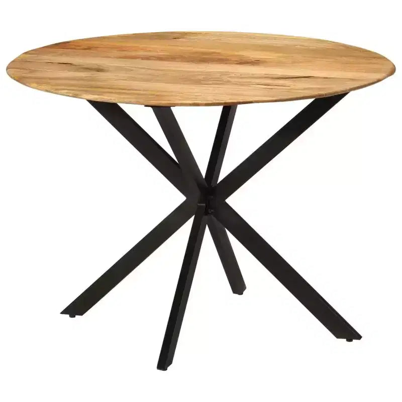 vidaXL Tavolo da pranzo Legno naturale, nero - 110x78 cm Legno massello di mango