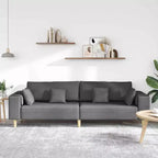 Divano in tessuto con cuscino - Grigio scuro senza pouf