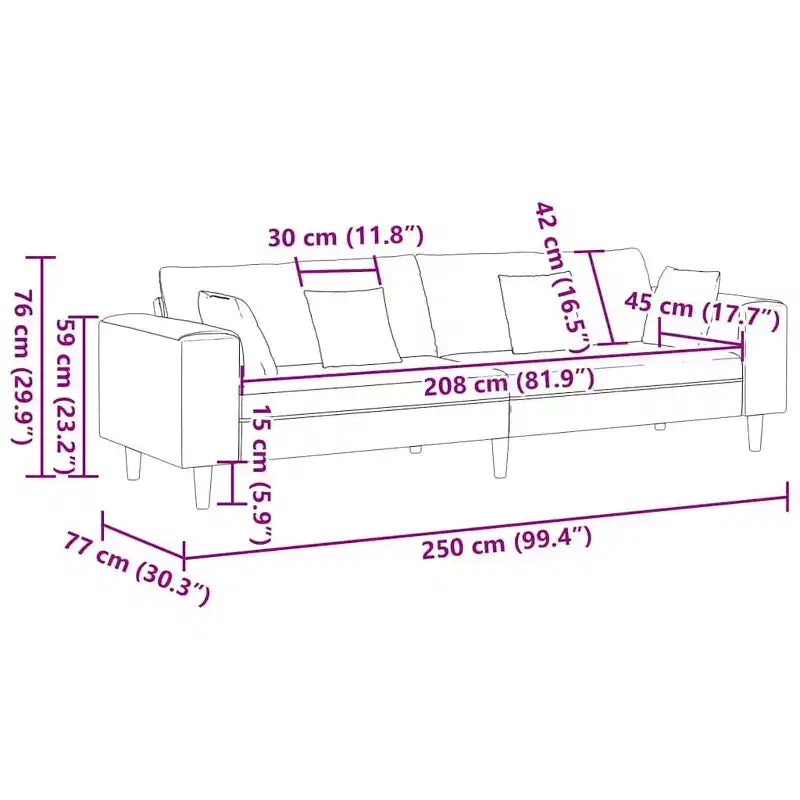 Divano in tessuto con cuscino - Grigio scuro senza pouf