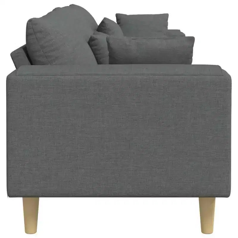 Divano in tessuto con cuscino - Grigio scuro senza pouf