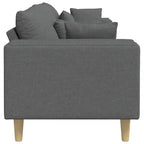 Divano in tessuto con cuscino - Grigio scuro senza pouf