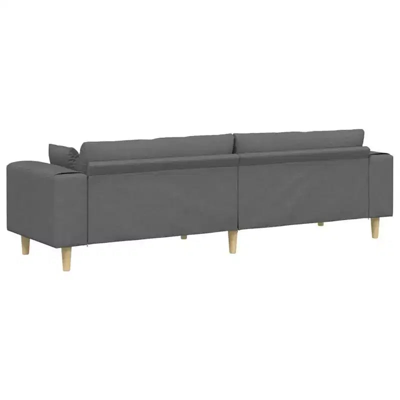 Divano in tessuto con cuscino - Grigio scuro senza pouf