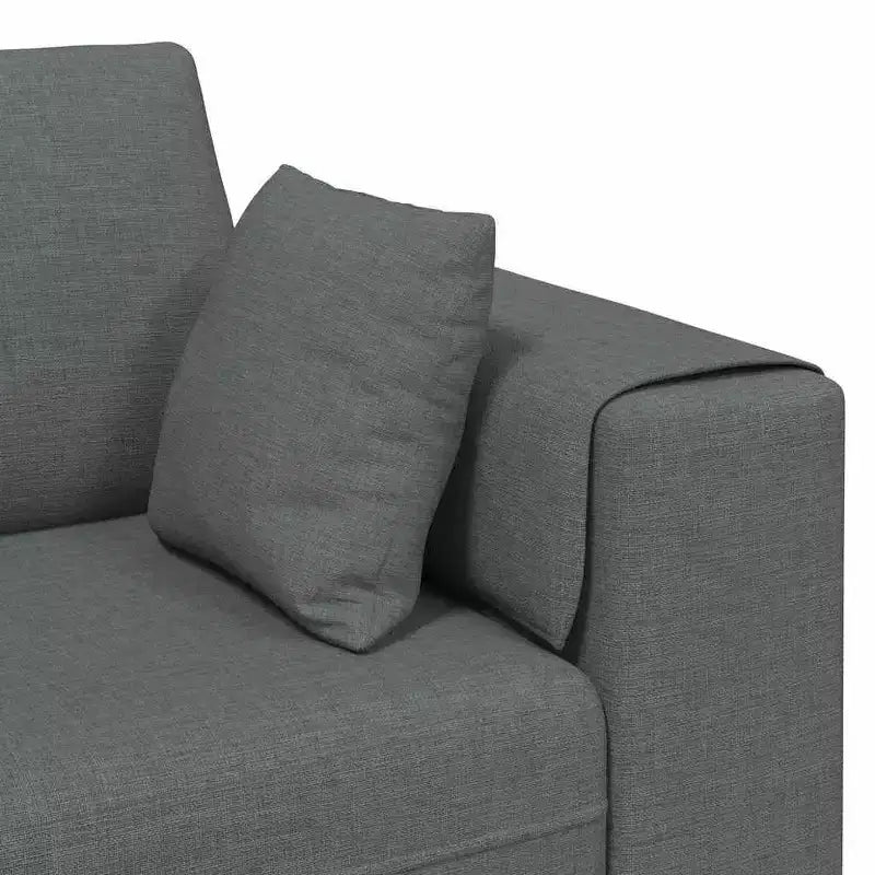 Divano in tessuto con cuscino - Grigio scuro senza pouf