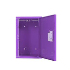 Armadietto con serratura, Armadietto portacose, Armadietto verticale in acciaio con serratura, Organizer armadietto minimalista, Armadietto in metallo viola